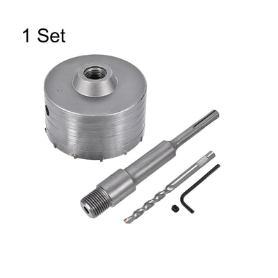 Harfington Uxcell Wall Hole Drill Bit Hole Saw with Connecting Rod Drill for SDS X4 Impact Drill