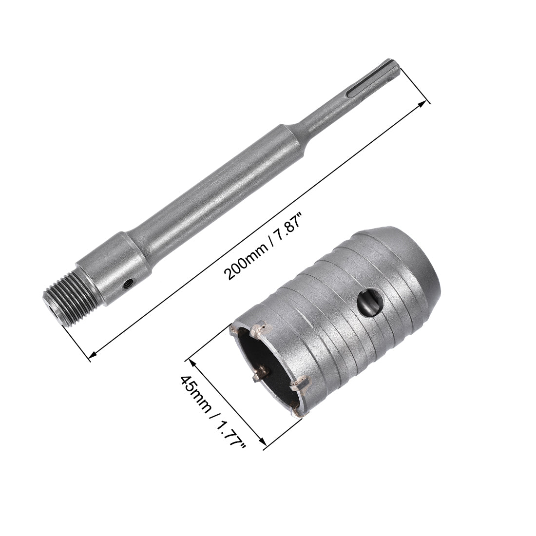 uxcell Uxcell Wall Hole Drill Bit Hole Saw Round Shank with Connecting Rod Drill for SDS X4 Impact Drill