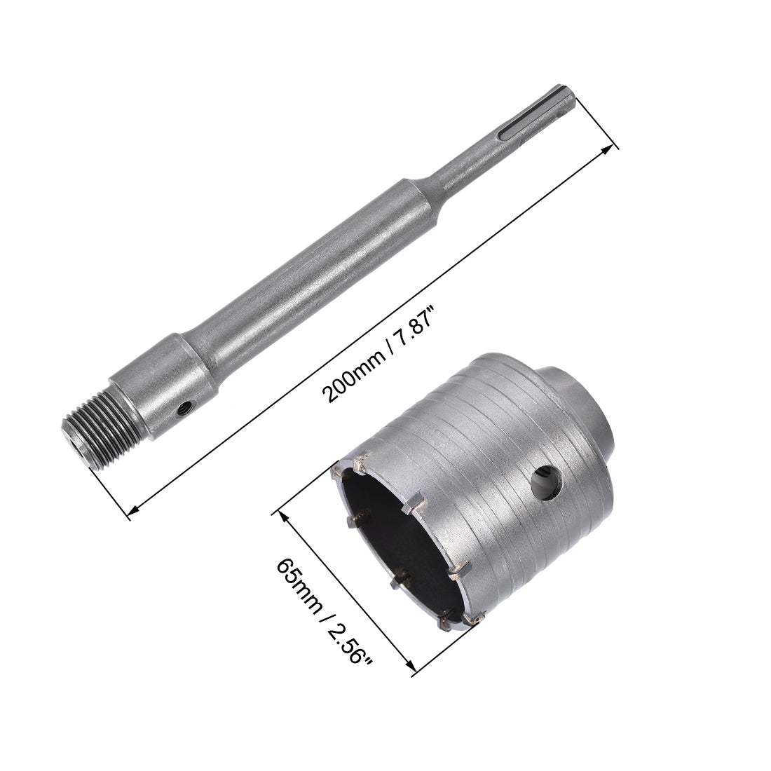 uxcell Uxcell Wall Hole Drill Bit Hole Saw Round Shank with Connecting Rod Drill for SDS X4 Impact Drill