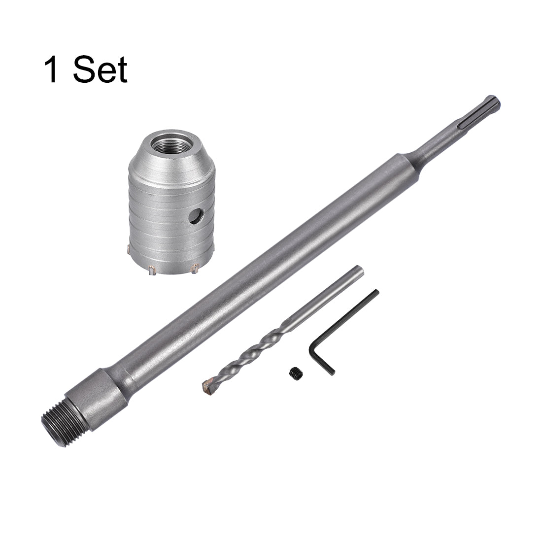 uxcell Uxcell Wall Hole Drill Bit Cement Stone Hole Saw Round Shank with Connecting Rod Drill for SDS X4 Impact Drill