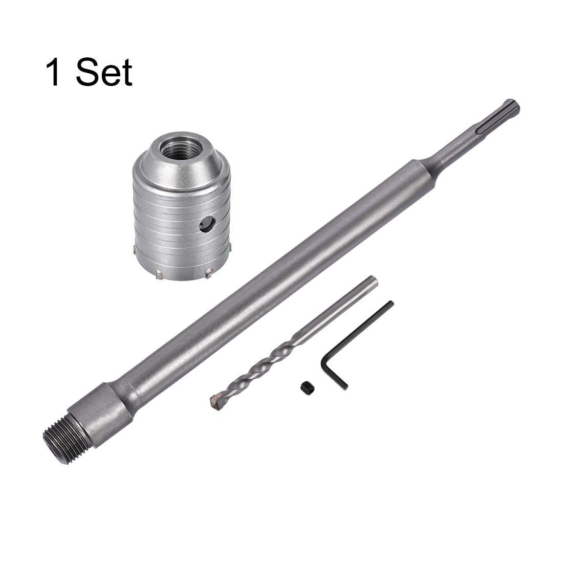 uxcell Uxcell Wall Hole Drill Bit Cement Stone Hole Saw Round Shank with Connecting Rod Drill for SDS X4 Impact Drill
