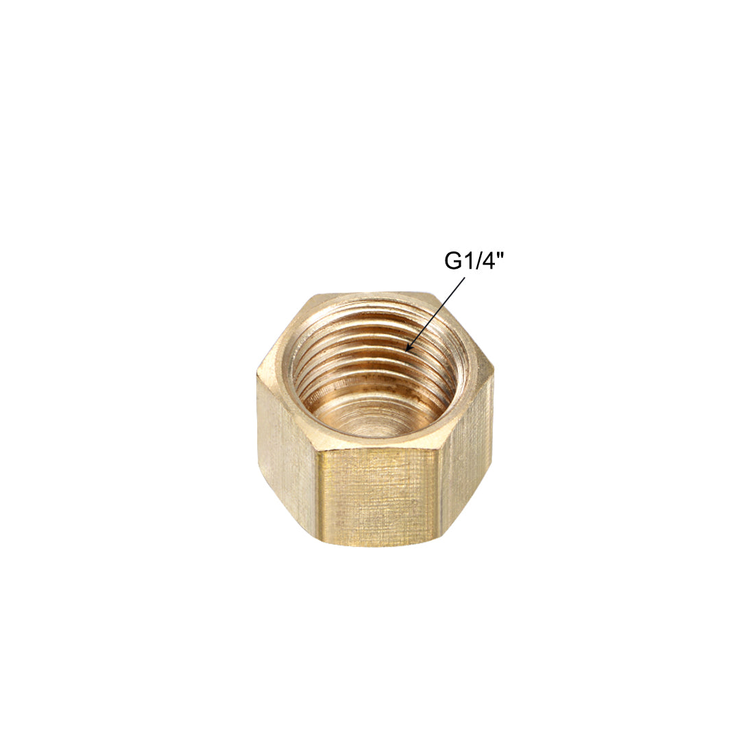 uxcell Uxcell Brass Cap G1/4 Female Pipe Fitting Hex Compression Stop Valve Connector