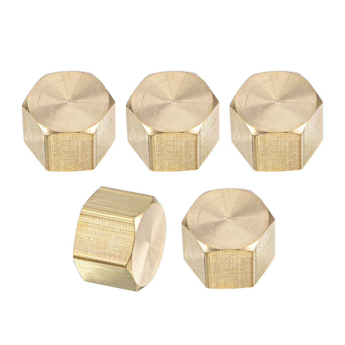 uxcell Uxcell 1/4-Inch Brass Cap 5pcs G1/4 Female Pipe Fitting Hex Compression Stop Valve Connector