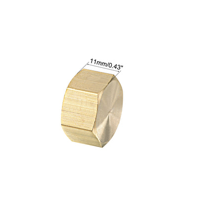Harfington Uxcell Brass Cap G3/8 Female Pipe Fitting, Hex Compression Stop Valve Connector