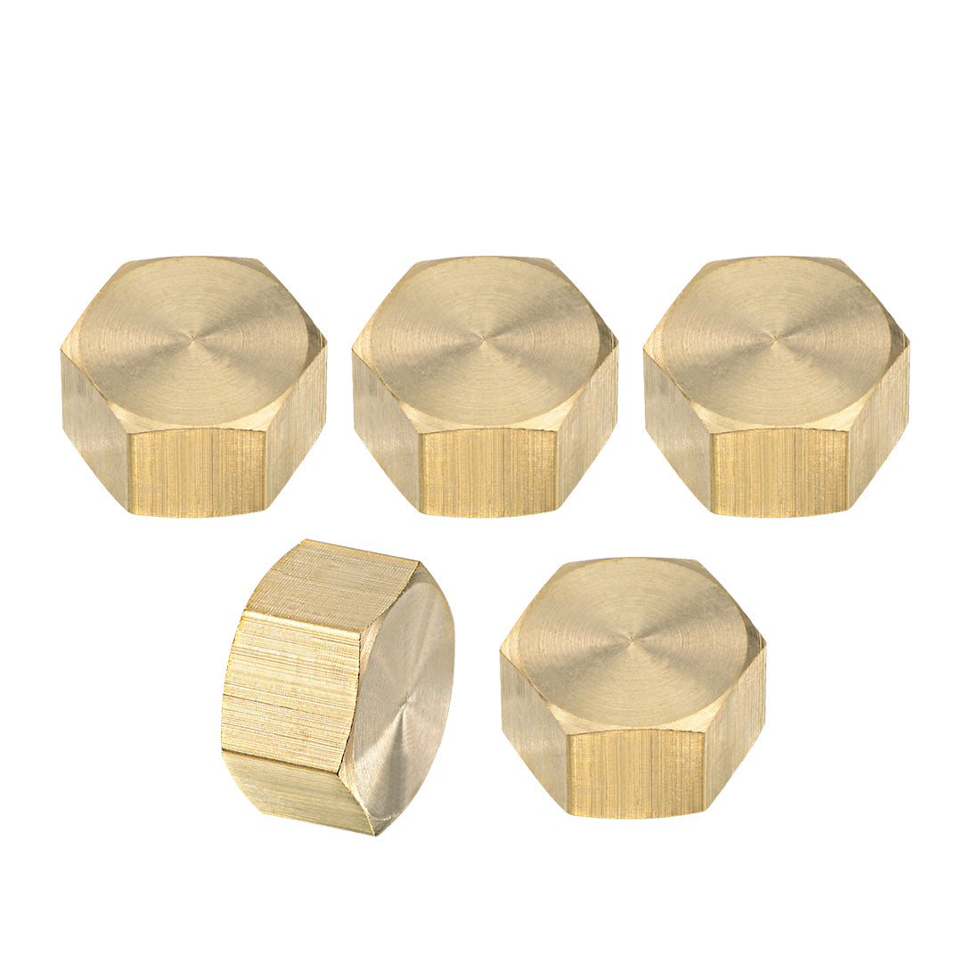 uxcell Uxcell Brass Cap 5pcs G3/8 Female Pipe Fitting Hex Compression Stop Valve Connector