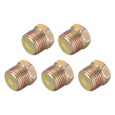 Harfington Uxcell G3/8 Male Thread Plugs - Carbon Steel Outer Hex Thread Socket Bung Plug Pipe Fitting 5Pcs