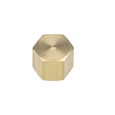 uxcell Uxcell 1/8 Inch Brass Cap PT1/8 Female Pipe Fitting Hex Compression Stop Valve Connector 11x11mm