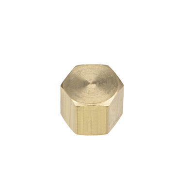 Harfington Uxcell Brass Cap, 5pcs 1/8PT Female Pipe Fitting Hex Compression Stop Valve Connector 11x11mm