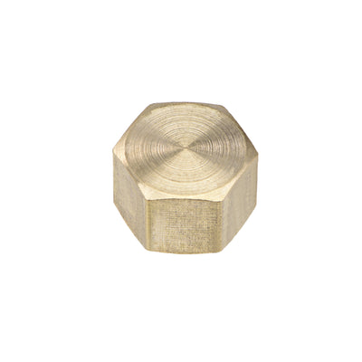 Harfington Uxcell Brass Cap PT1/4 Female Pipe Fitting Hex Compression Stop Valve Connector