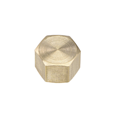Harfington Uxcell 1/4-Inch Brass Cap 10pcs PT1/4 Female Pipe Fitting Hex Compression Stop Valve Connector