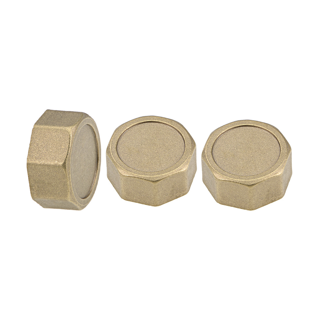 uxcell Uxcell 1-Inch Brass Cap 3pcs G1 Female Pipe Fitting Hex Compression Stop Valve Connector