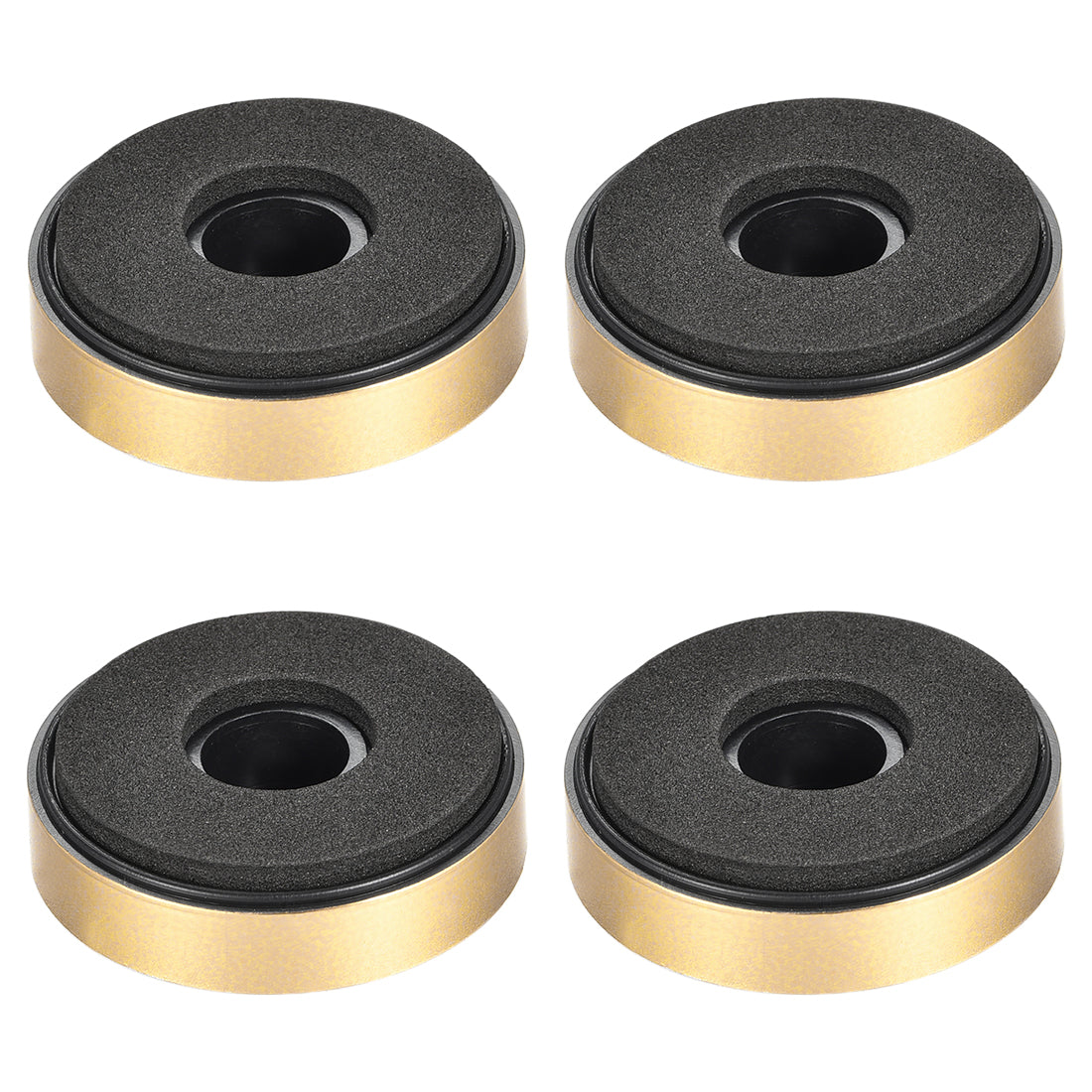 uxcell Uxcell 4 Pcs D40xH11.35mm Plastic Feet Anti-Vibration Base Pad Stand for Speaker Guitar Amplifier HiFi Gold Tone