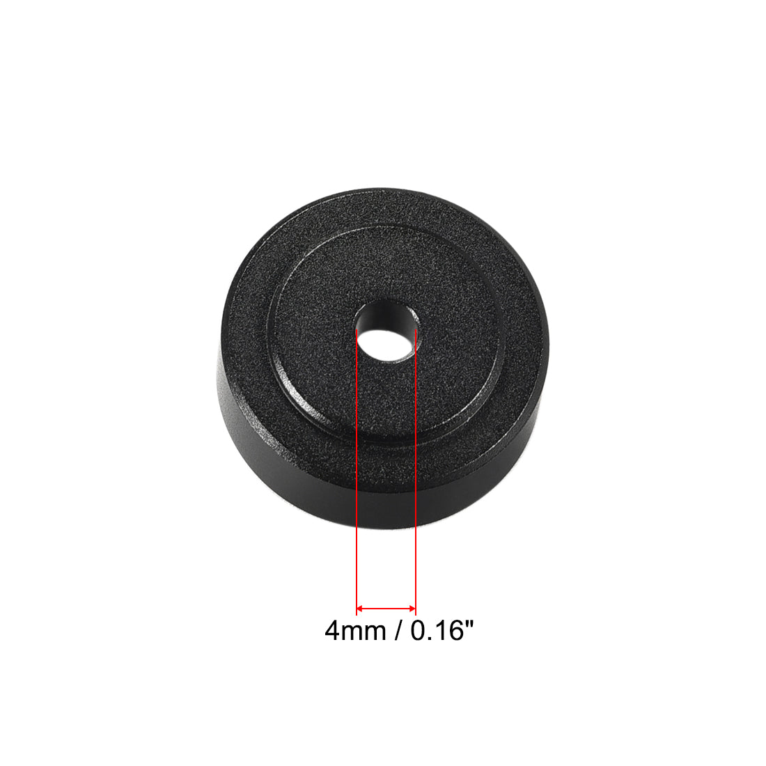 uxcell Uxcell 4 Pcs D20xH8mm Aluminum Feet Anti-Vibration Base Pad Stand with Rubber O Ring for Speaker Guitar Amplifier HiFi Black