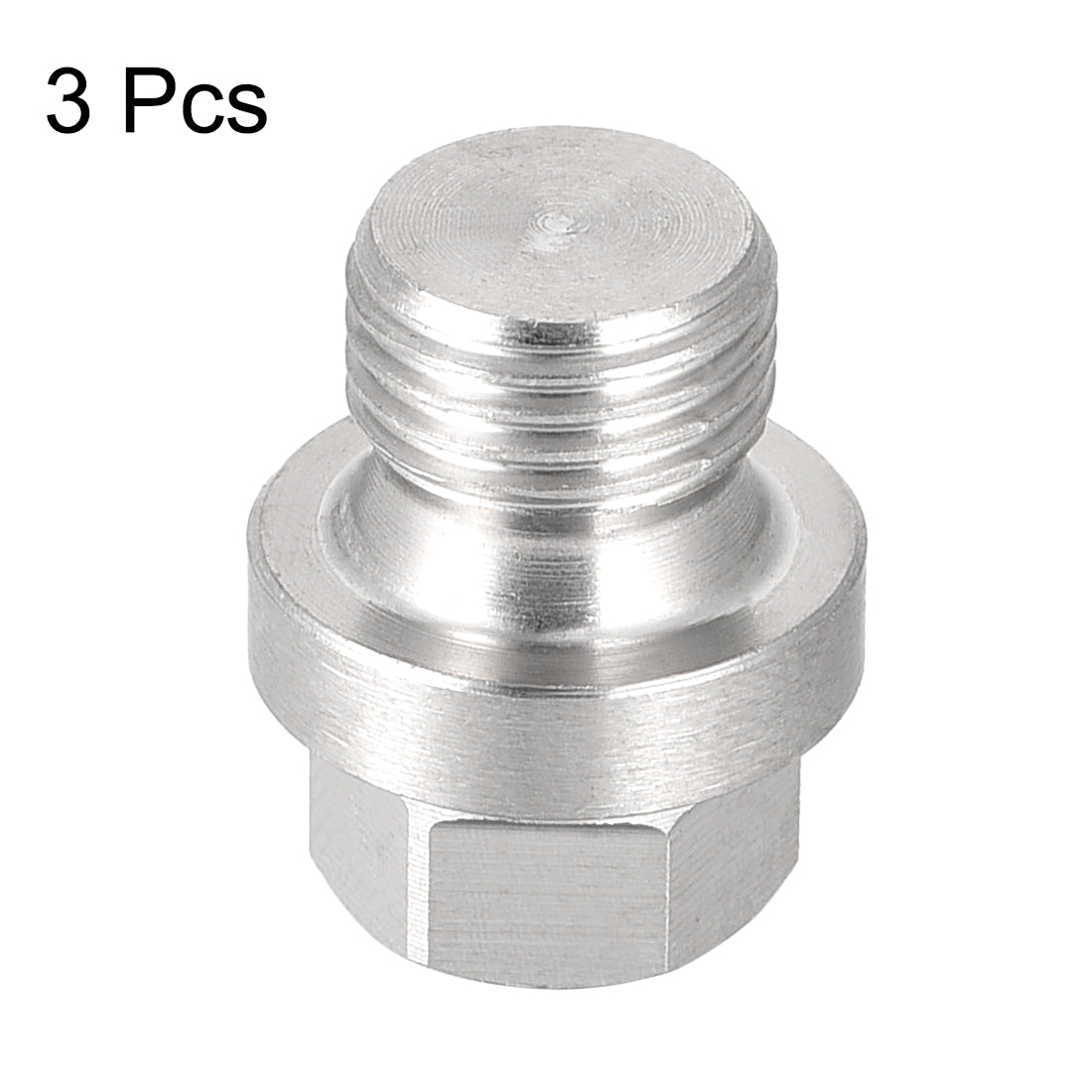 uxcell Uxcell M10 x 1 Male Outer Hex Head Plug - 304 Stainless Steel Solid Thread Corrosion Resistant Bung Plug Pipe Fitting 3Pcs