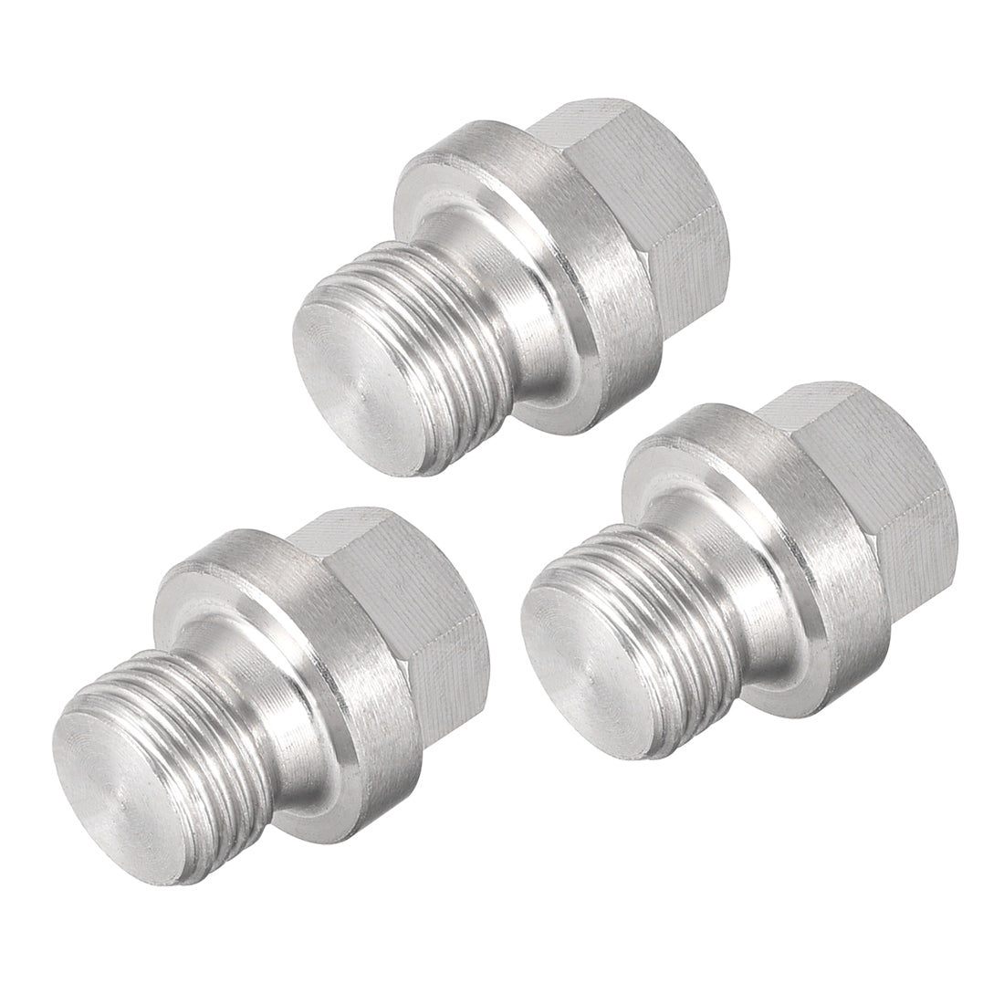 uxcell Uxcell M10 x 1 Male Outer Hex Head Plug - 304 Stainless Steel Solid Thread Corrosion Resistant Bung Plug Pipe Fitting 3Pcs