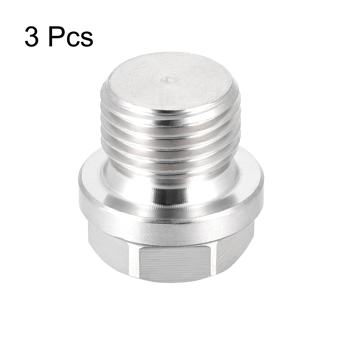 uxcell Uxcell M16 x 1.5 Male Outer Hex Head Plug - 304 Stainless Steel Solid Thread Corrosion Resistant Bung Plug Pipe Fitting 3Pcs