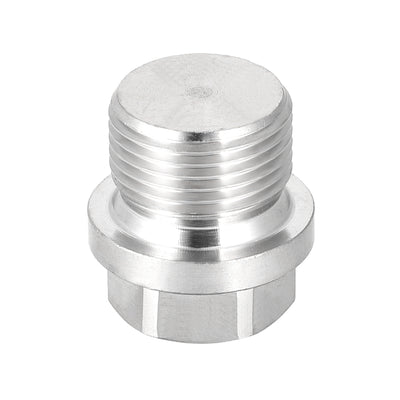 Harfington Uxcell M20 x 1.5 Male Outer Hex Head Plug - 304 Stainless Steel Solid Thread Corrosion Resistant Bung Plug Pipe Fitting
