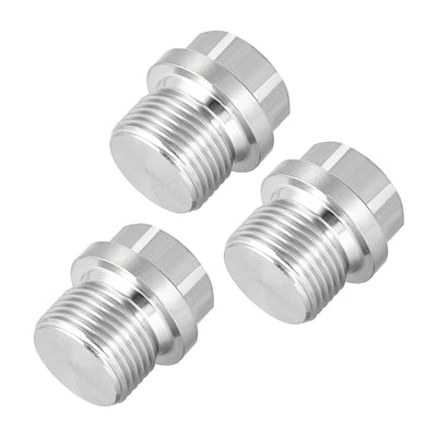 Harfington Uxcell M20 x 1.5 Male Outer Hex Head Plug - 304 Stainless Steel Solid Thread Corrosion Resistant Bung Plug Pipe Fitting 3Pcs