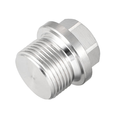 Harfington Uxcell M22 x 1.5 Male Outer Hex Head Plug - 304 Stainless Steel Solid Thread Corrosion Resistant Bung Plug Pipe Fitting