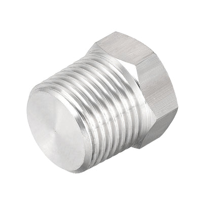 Harfington Uxcell 3/8NPT Male Outer Hex Head Plug - 304 Stainless Steel Solid Thread Corrosion Resistant Bung Plug Pipe Fitting