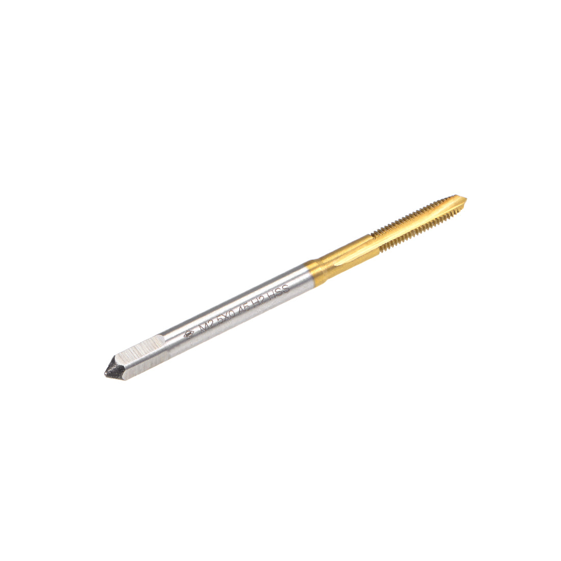 uxcell Uxcell Spiral Point Threading Tap M2.5 Thread 0.45 Pitch Titanium Coated HSS