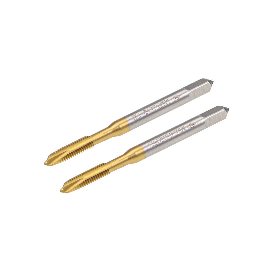 uxcell Uxcell Spiral Point Threading Tap M3.5 Thread 0.6 Pitch Titanium Coated HSS 2pcs