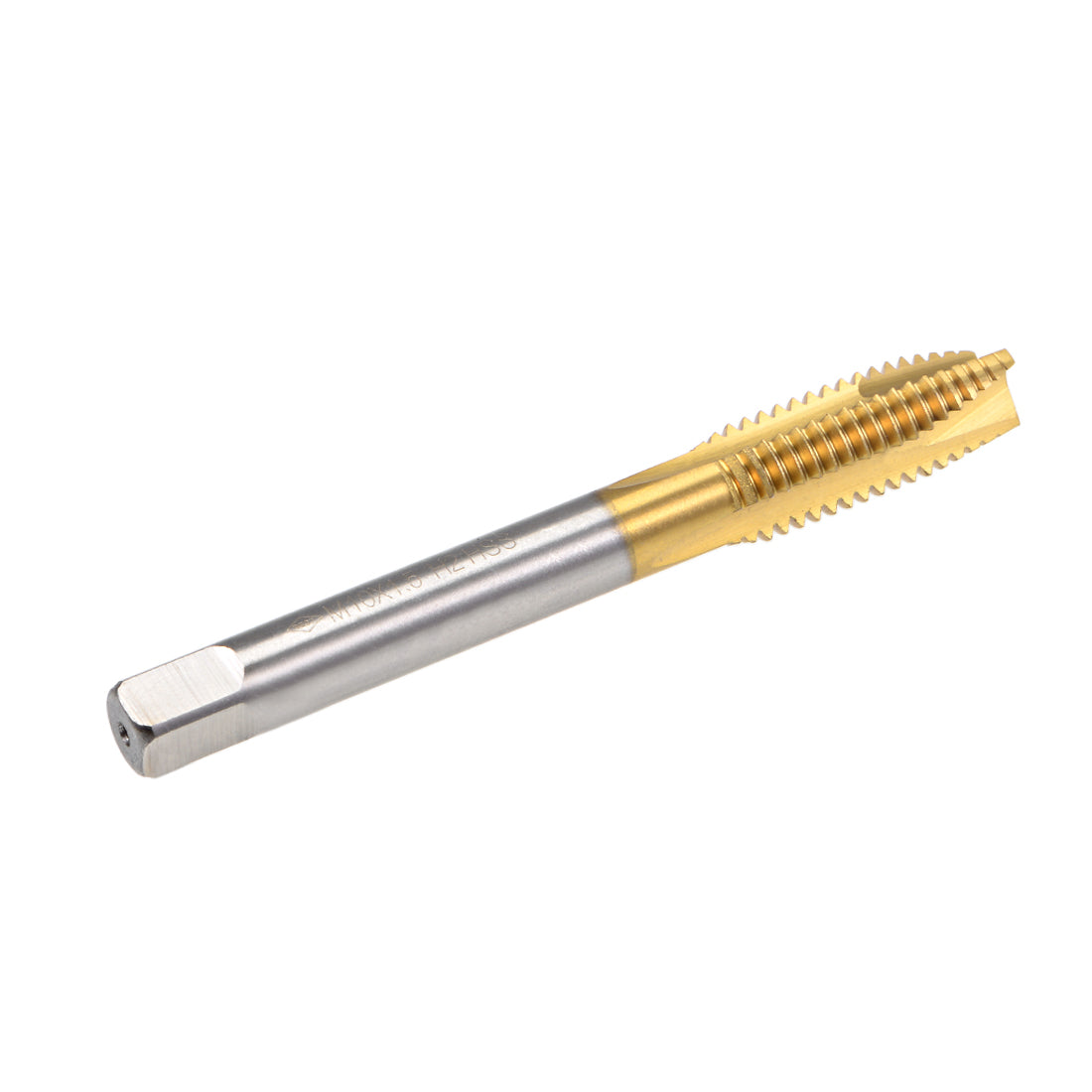 uxcell Uxcell Spiral Point Threading Tap M10 Thread 1.5 Pitch Titanium Coated HSS