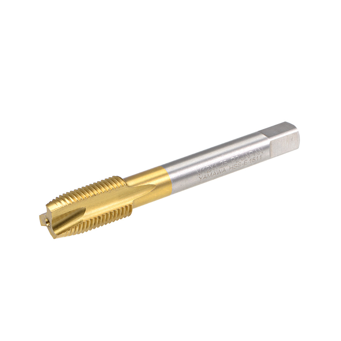uxcell Uxcell Spiral Point Threading Tap M12 Thread 1.25 Pitch Titanium Coated HSS