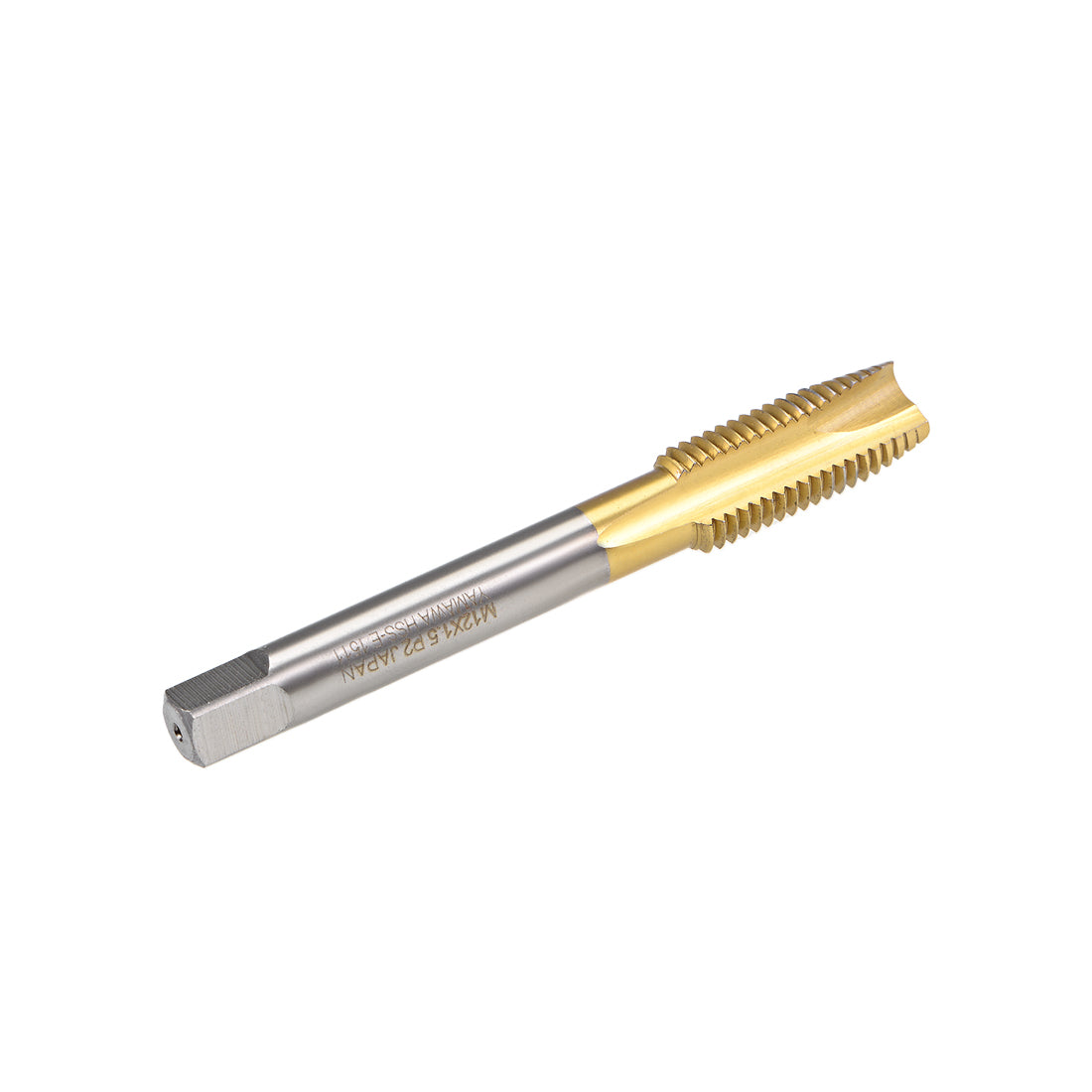 uxcell Uxcell Spiral Point Threading Tap M12 Thread 1.5 Pitch Titanium Coated HSS