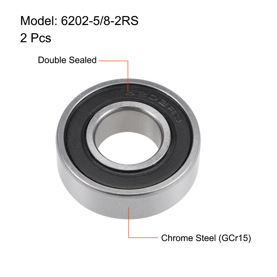 EMQ Qualität Kugellager 6202 10x -5/8-2RS C3 EMQ Premium ABEC-3 - 5/8 ID, Von HCH EMQ Premium Qualität HCH Premium Kugellager