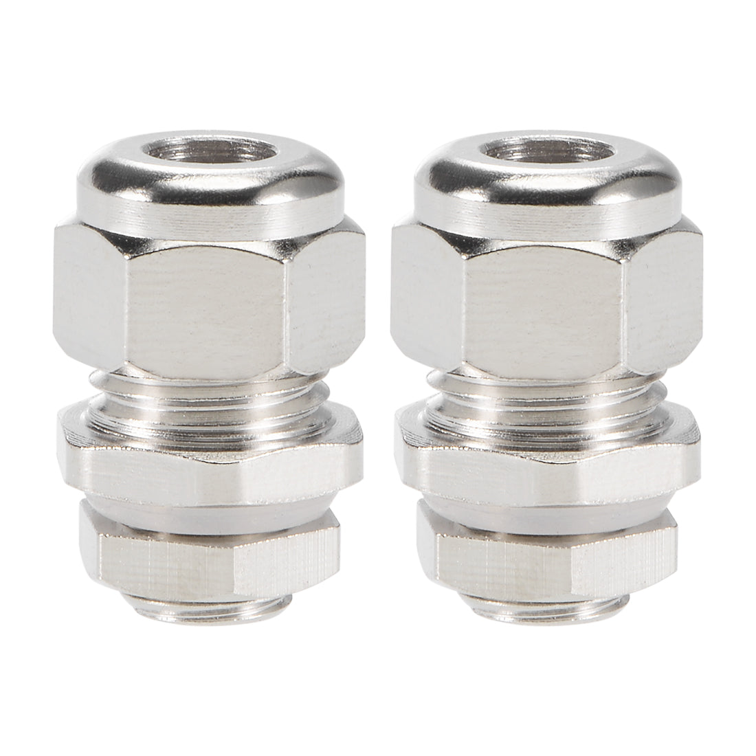 Uxcell Uxcell M8x1.25 Cable Gland 5mm-7mm Wire Hole Waterproof Metal Joint Adjustable Locknut with Washer 2pcs