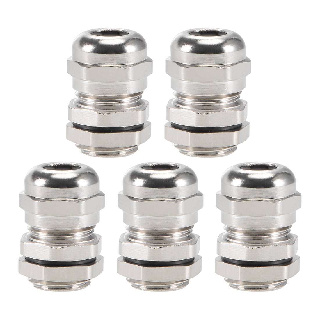 uxcell Uxcell M12x1.5 Cable Gland 3mm-6.5mm Wire Hole Waterproof Metal Joint Adjustable Locknut with Washer 5pcs