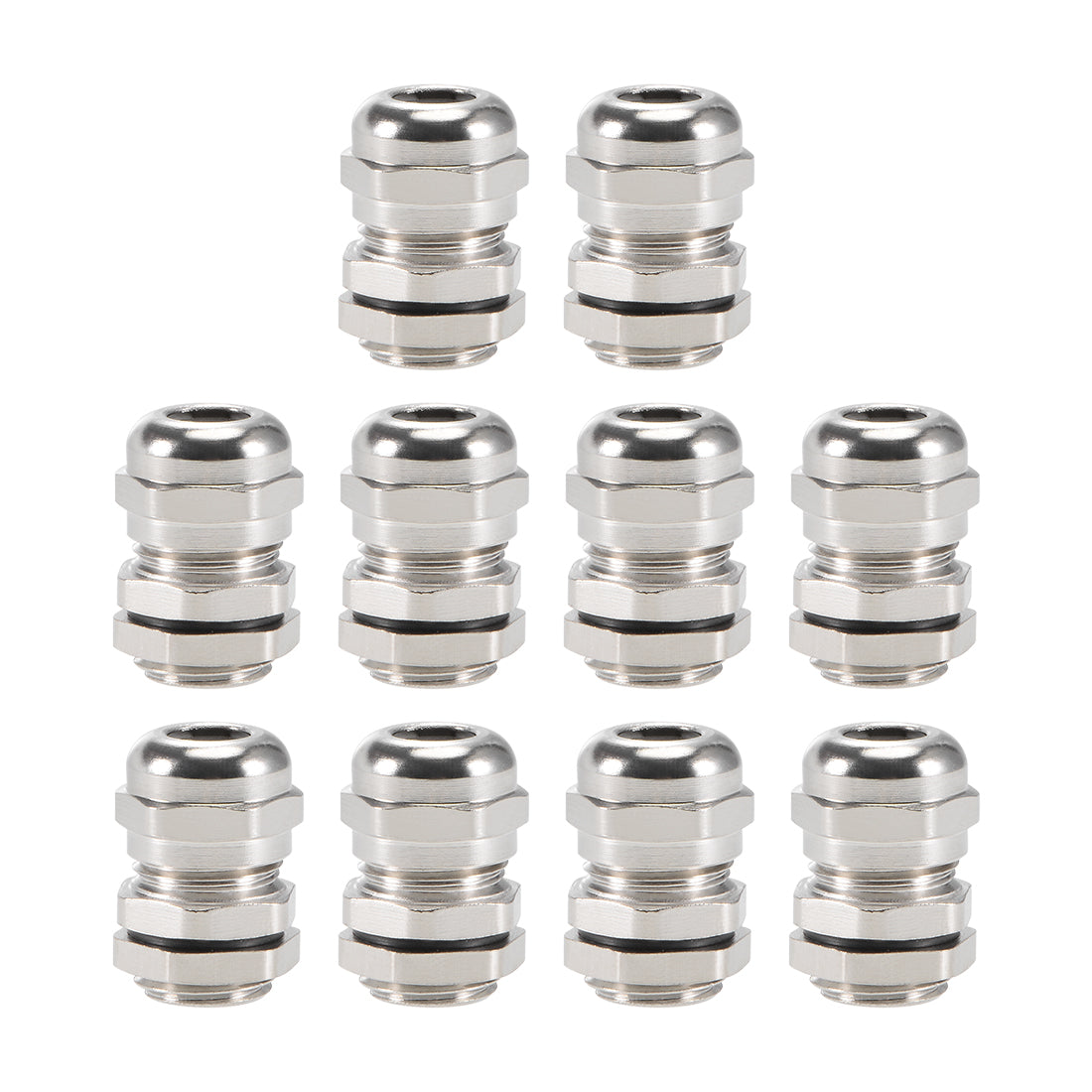 uxcell Uxcell M12x1.5 Cable Gland 3mm-6.5mm Wire Hole Waterproof Metal Joint Adjustable Locknut with Washer 10pcs