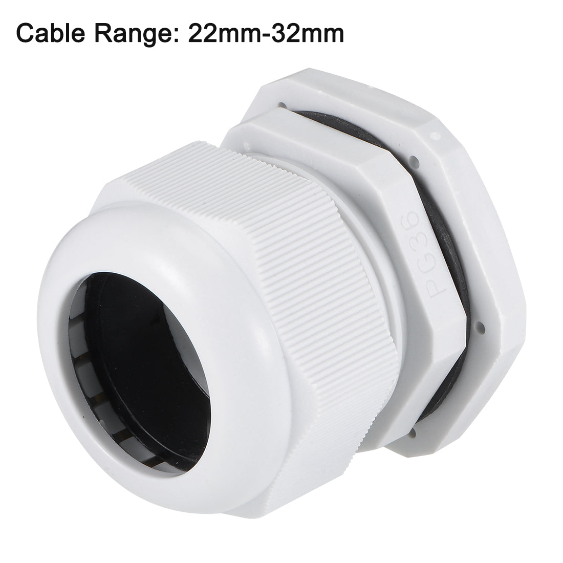 uxcell Uxcell PG36 Cable Gland 22mm-32mm Wire Hole Waterproof Nylon Joint Adjustable Locknut with Washer White 6pcs