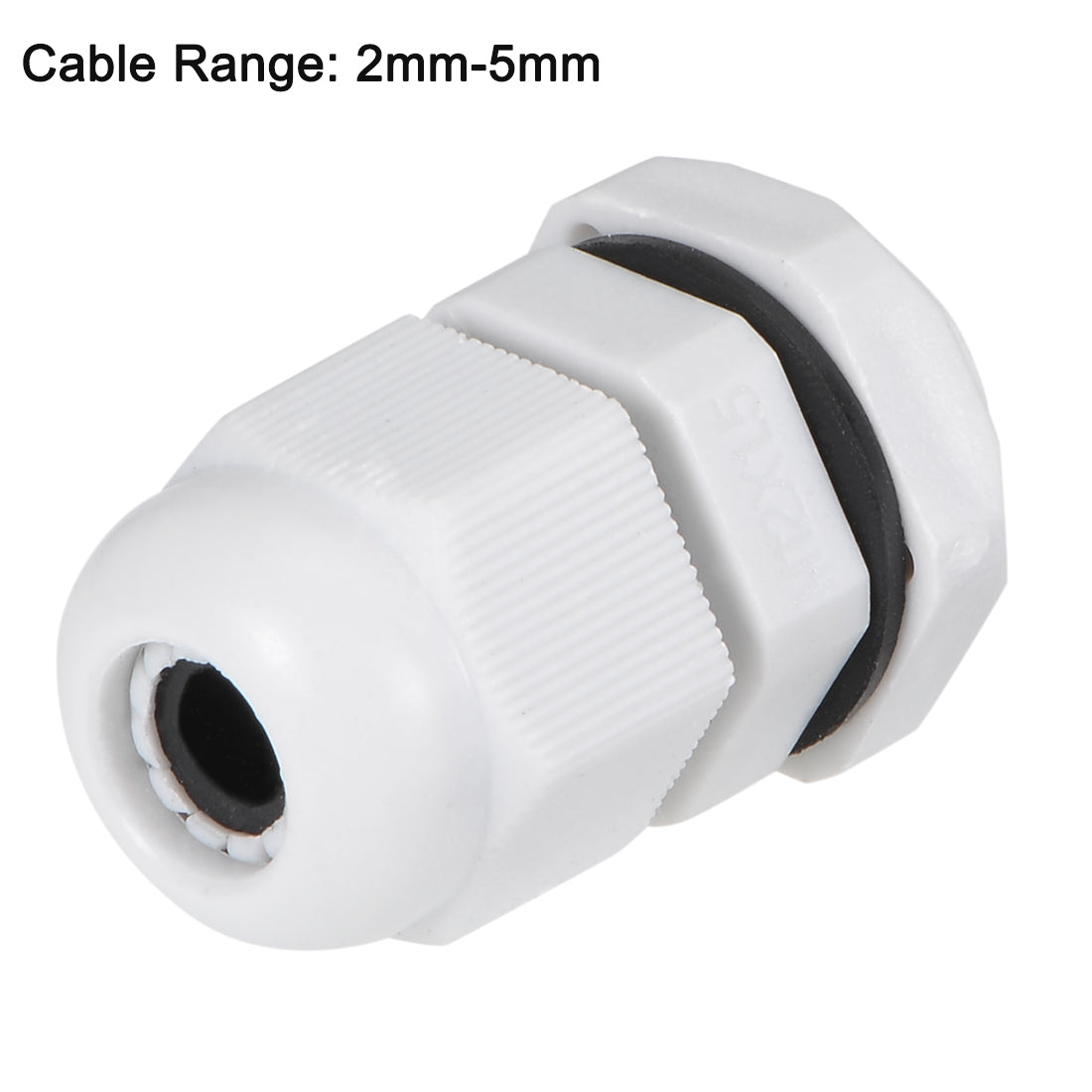 uxcell Uxcell M12x1.5 Cable Gland 2mm-5mm Wire Hole Waterproof Nylon Joint Adjustable Locknut with Washer White 20pcs