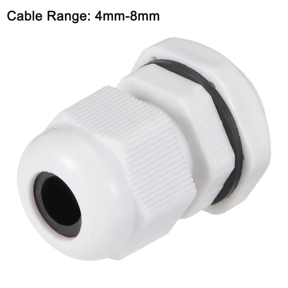 uxcell Uxcell M16x1.5 Cable Gland 4mm-8mm Wire Hole Waterproof Nylon Joint Adjustable Locknut with Washer White 10pcs