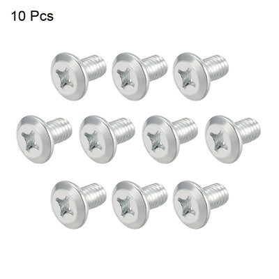 Harfington Uxcell M6x16mm Phillips Head Machine Screws Zinc Plated Cross Screw Leather Fasteners Bolts for Account Book Full Thread Carbon Steel 20Pcs