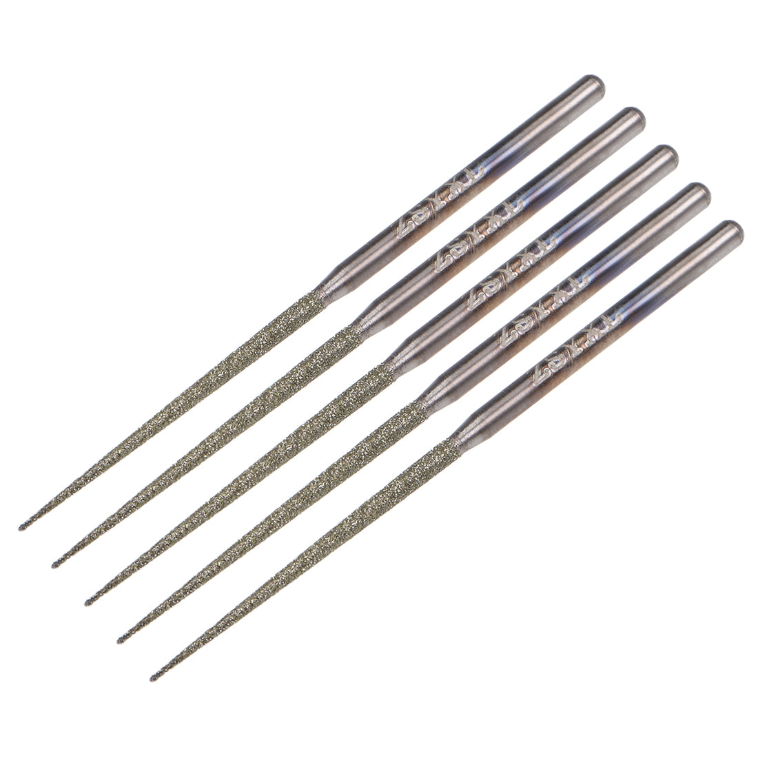 uxcell Uxcell Mini Diamond Burrs Grinding Drill Bits for Rotary Tool 2.35mm Shank 1.8mm Conial 5 Pcs