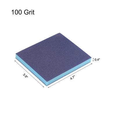 Harfington Uxcell Sanding Sponge 100 Grit Sanding Block Pad 4.7inch x 3.9inch x 0.4inch Blue 6pcs