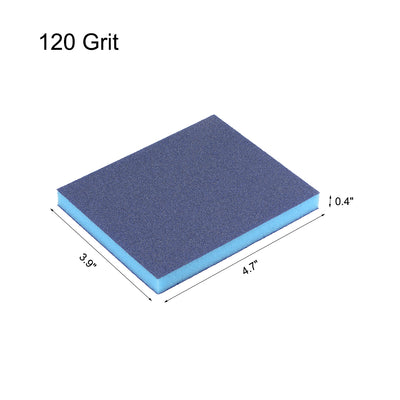 Harfington Uxcell Sanding Sponge 120 Grit Sanding Block Pad 4.7inch x 3.9inch x 0.4inch Blue 3pcs