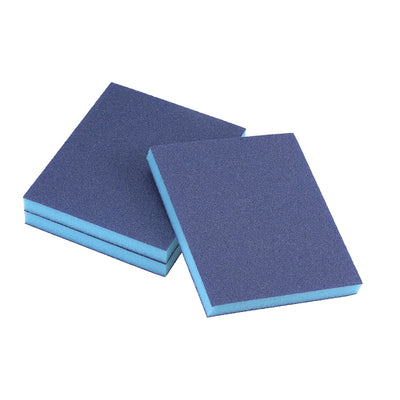 Harfington Uxcell Sanding Sponge 220 Grit Sanding Block Pad 4.7inch x 3.9inch x 0.4inch Blue 3pcs