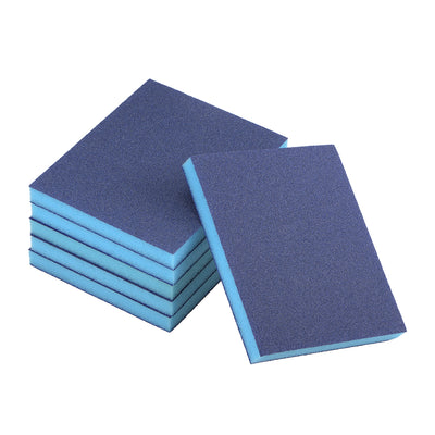 Harfington Uxcell Sanding Sponge 120 Grit Sanding Block Pad 4.7inch x 3.9inch x 0.4inch Blue 6pcs