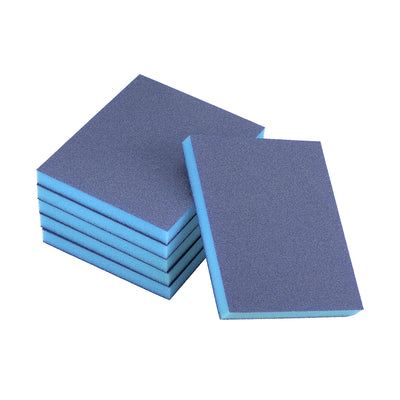 Harfington Uxcell Sanding Sponge 180 Grit Sanding Block Pad 4.7inch x 3.9inch x 0.4inch Blue 6pcs
