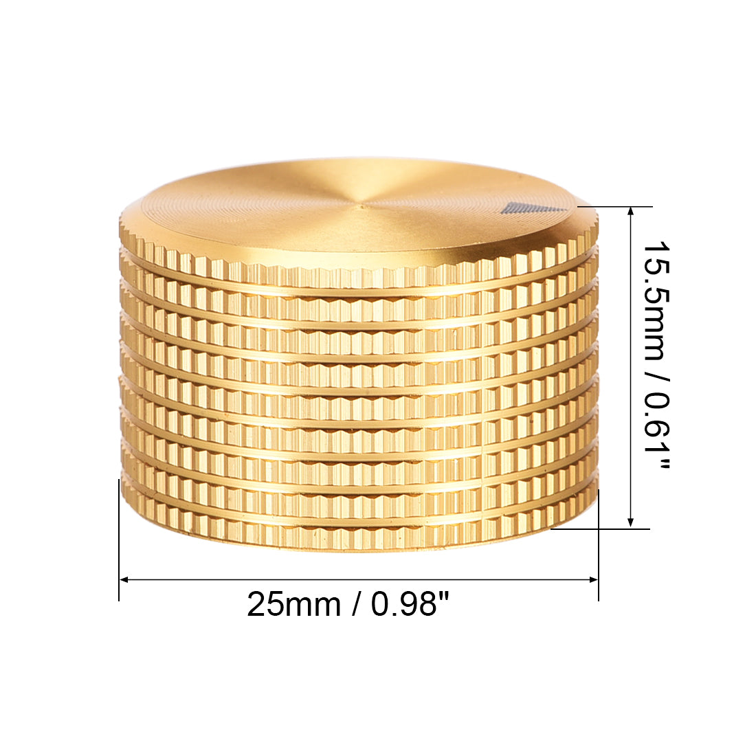uxcell Uxcell Potentiometer Knob Gold Tone Aluminum Rotary Knob 25mmx15mm Volume Control Knob
