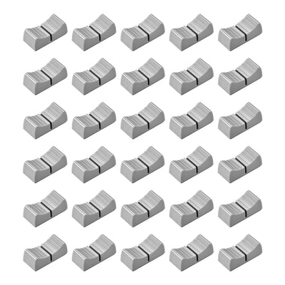 Harfington Uxcell 24mmx11mmx10mm Console Mixer Slider Fader Knobs Replacement for Potentiometer Gray Knob Black Mark 30pcs