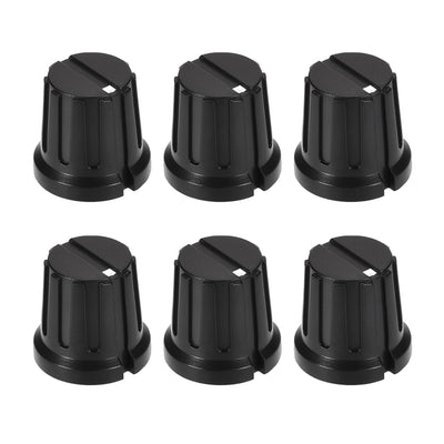 Harfington Uxcell 6pcs Volume Control Knobs with Screw Amplifier Replacement Knob Black Potentiometer Knobs