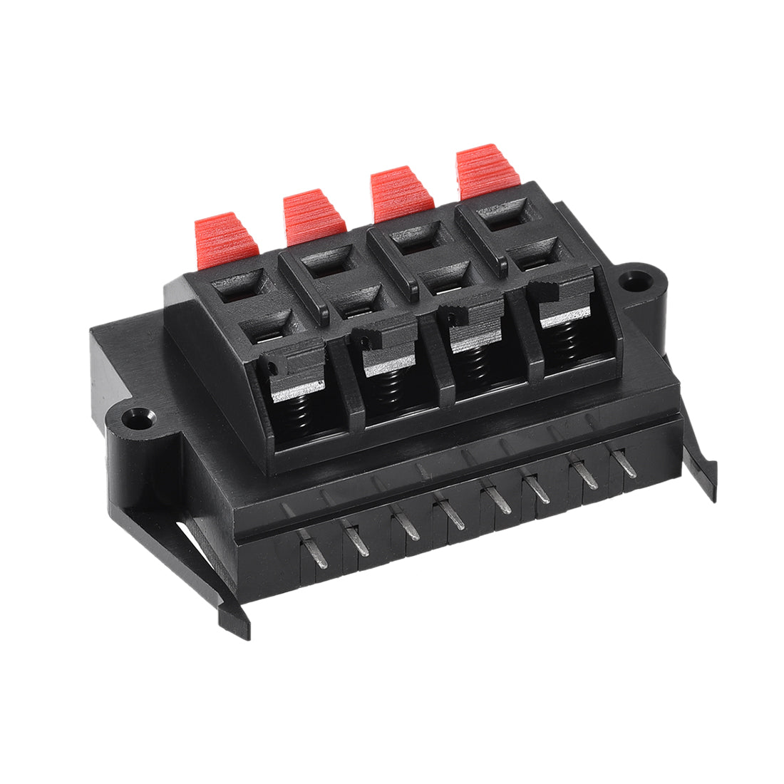 uxcell Uxcell 8Way  Spring Speaker Terminal Clip Push Release Connector Audio Cable Terminals Strip Block Black Red WP8-11 1Pcs