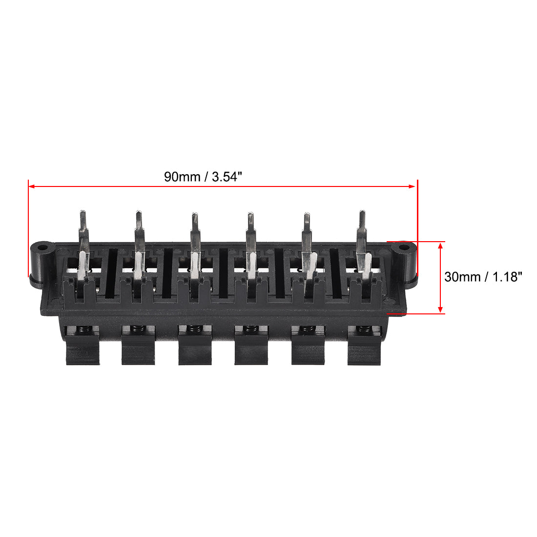 uxcell Uxcell 2 Row 12 Way  Spring Speaker Terminal Clip Push Release Connector Audio Cable Terminals Strip Block Black Red WP12-03 2Pcs