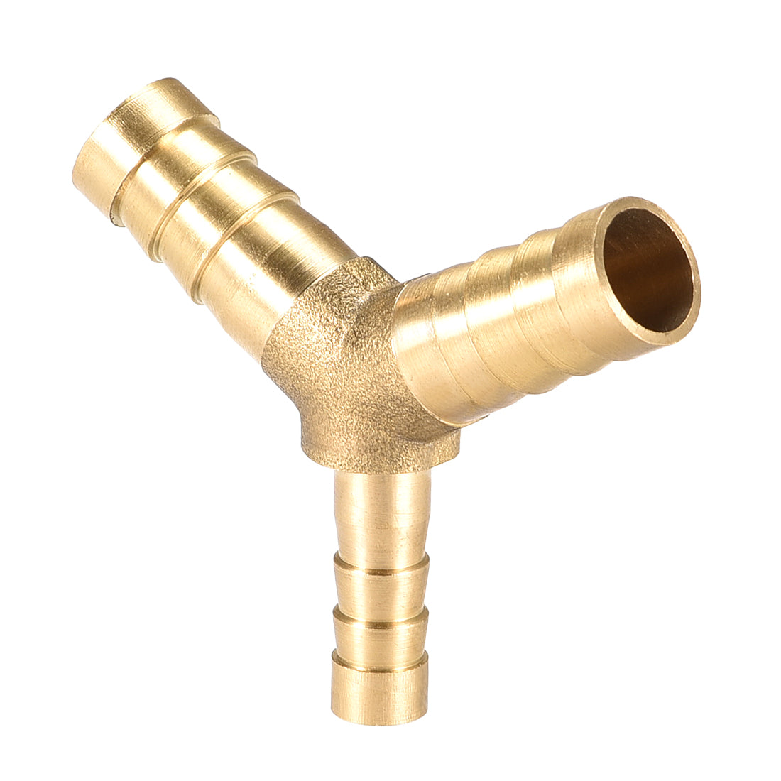 Uxcell Uxcell 8mm x 6mm x 8mm Hose ID Brass Reducer Barb Fitting Y-Shaped 3 Way Tee Connector Adapter 2pcs