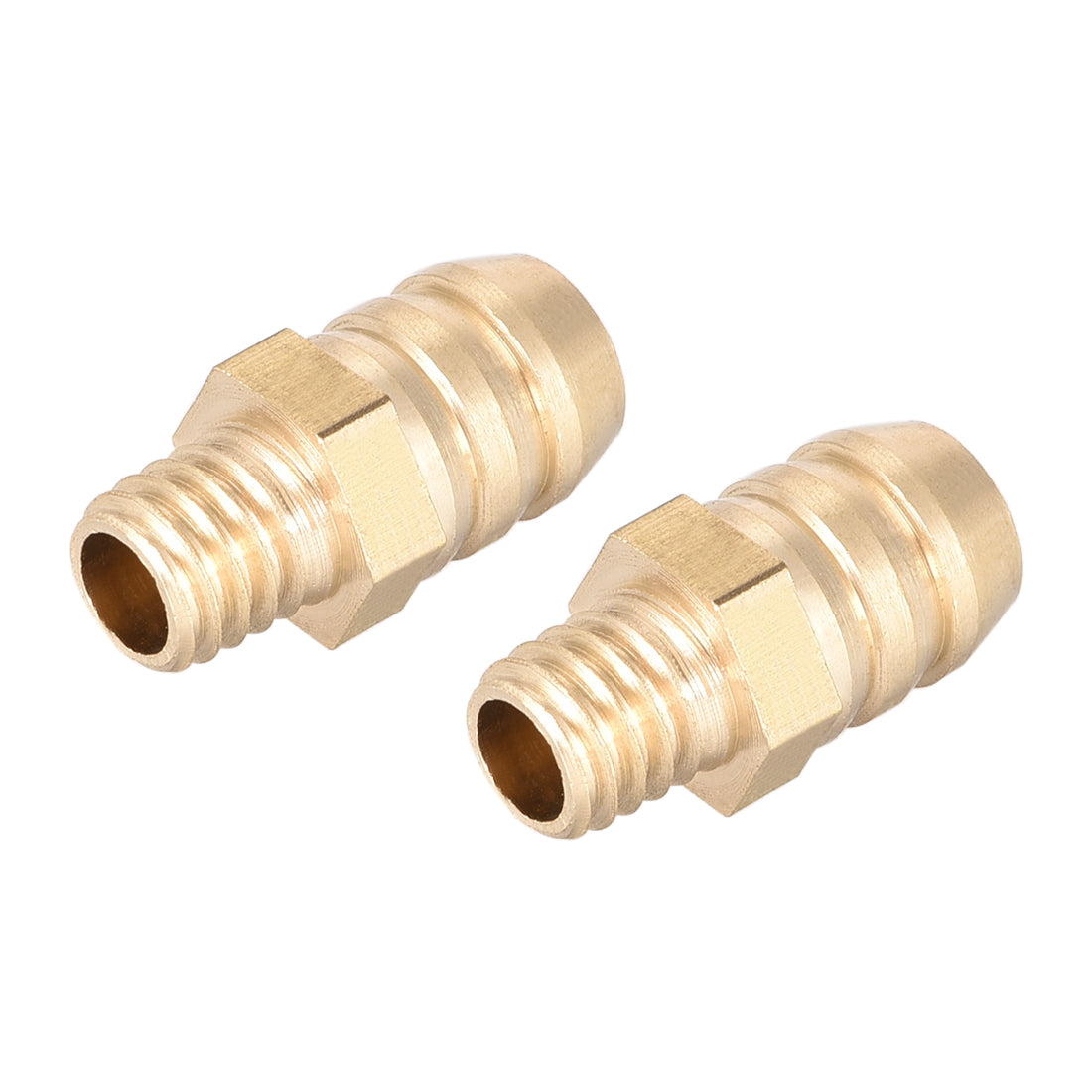 Uxcell Uxcell Brass Fitting Connector Metric M12-1.75 Male to Barb Fit Hose ID 8mm 2pcs